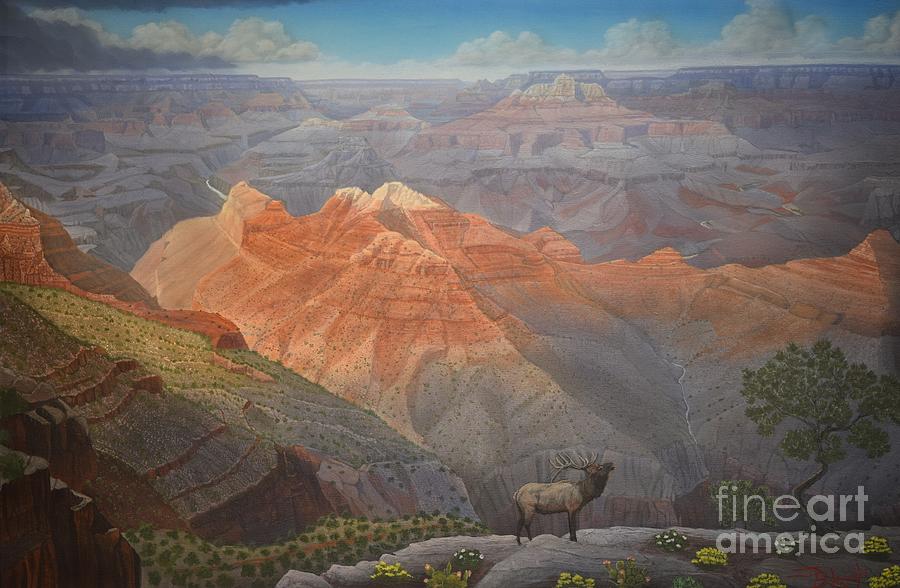 Euphoric Escalante Butte Painting by Jerry Bokowski