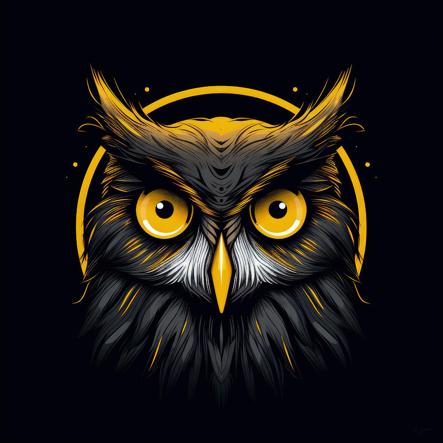 Eurasian Owl Art Painting by Lourry Legarde