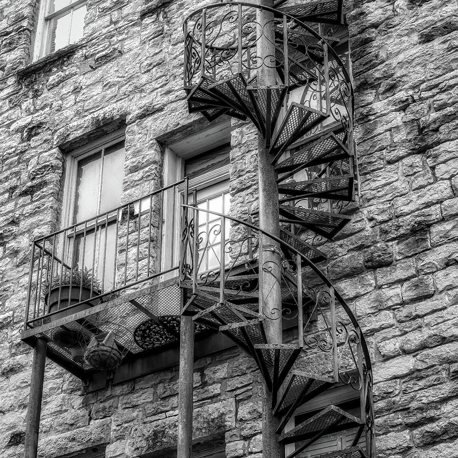 Eureka Springs Spiral Staircase BW Photograph by James Barber
