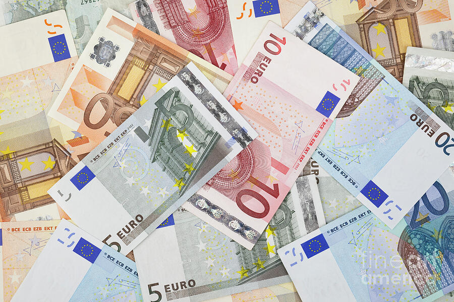 Eur Photograph - Euro banknotes  by Roberto Morgenthaler