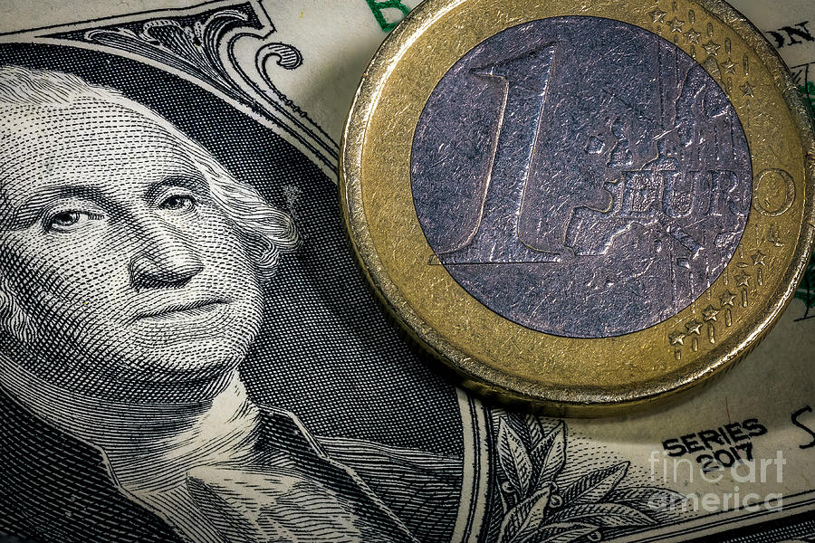 Euro Dollar Exchange Rate Parity Close Up Macro Photograph by Pablo Avanzini