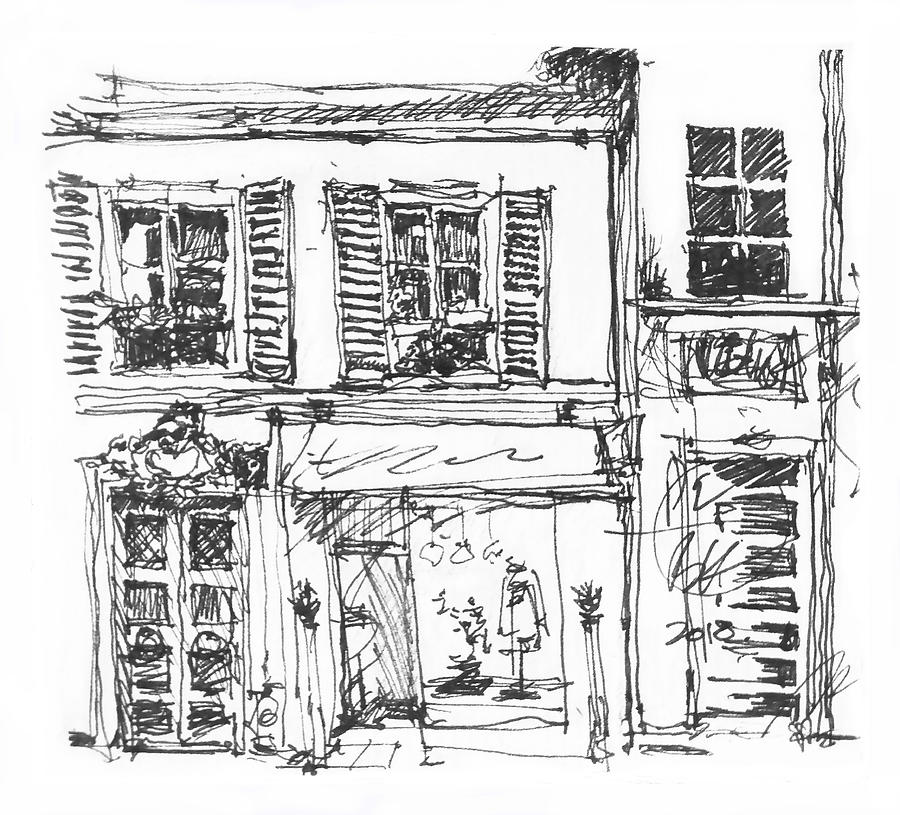 Europe Drawing - Shopping -- France by Patty Kingsley