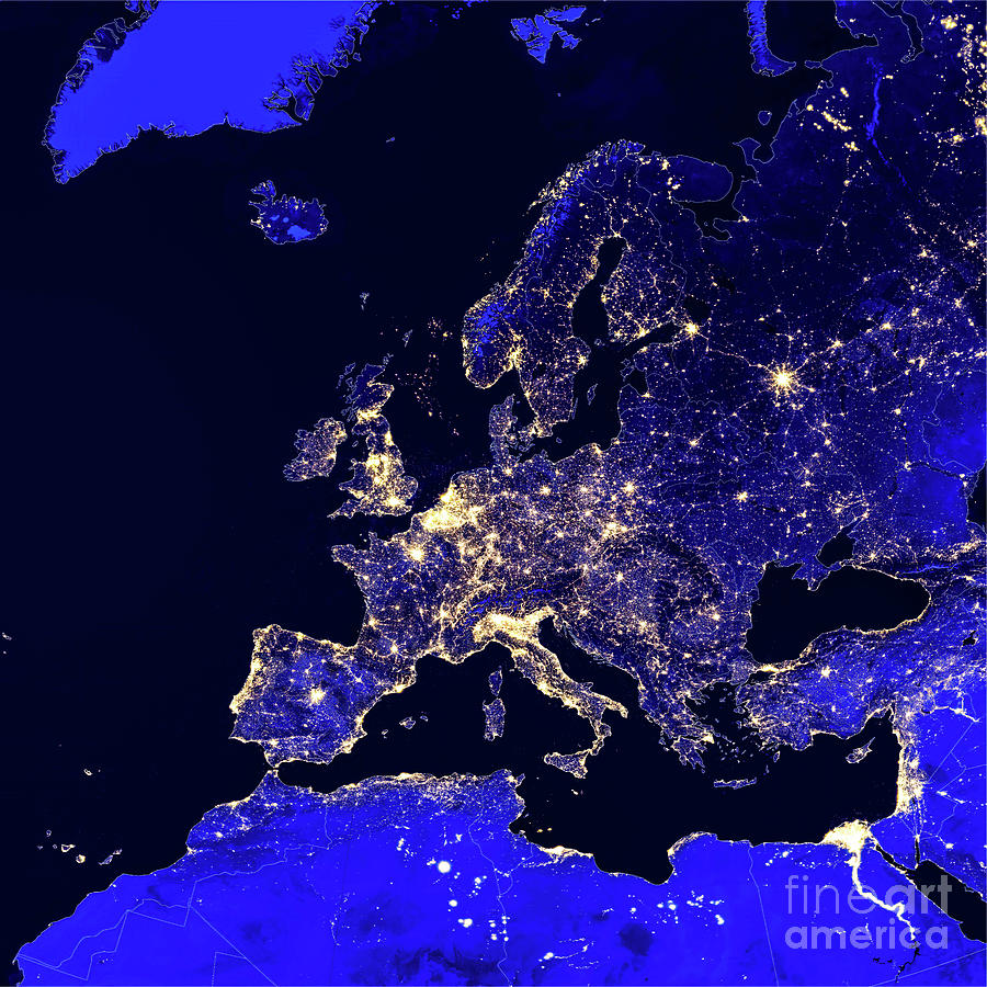 Europe At Night From Space Photograph By M G Whittingham Fine Art America   Europe At Night From Space M G Whittingham 