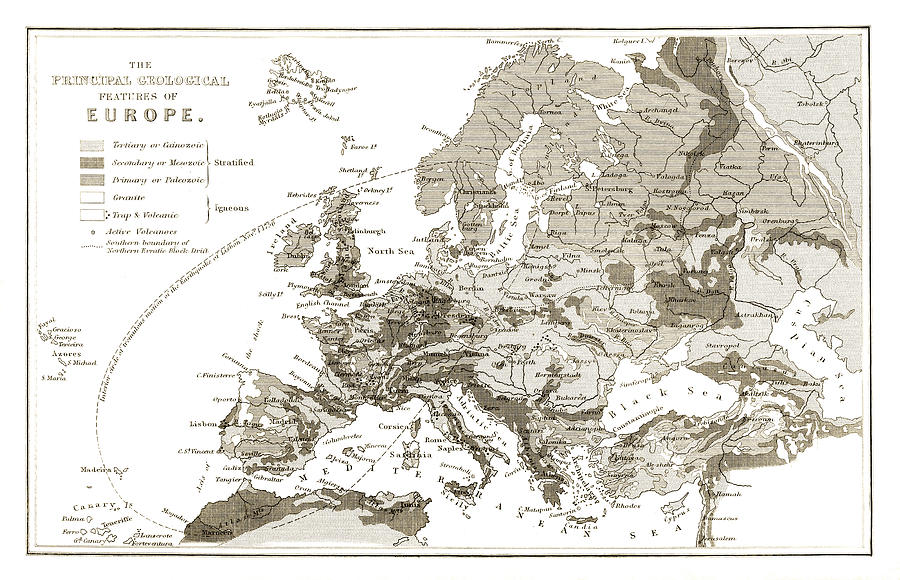 Abstract Drawing - Europe Geological by Oliver Goldsmith