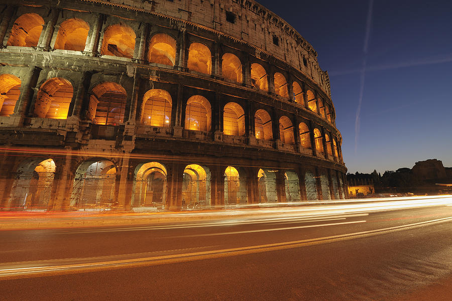 Europe, Italy, Rome, View of colosseum at night Photograph by Westend61