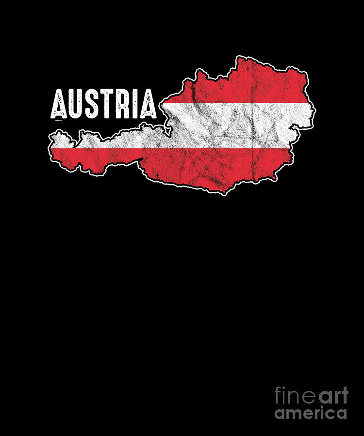 Map Digital Art - Europe Patriotic Austrian Patriotism Nationalism Vienna Gift Austria Flag Map by Thomas Larch