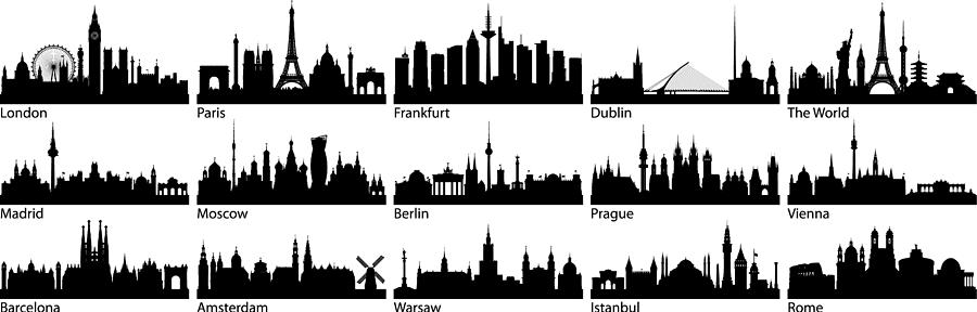 European Cities (All Buildings Are Complete and Moveable) Drawing by Leontura