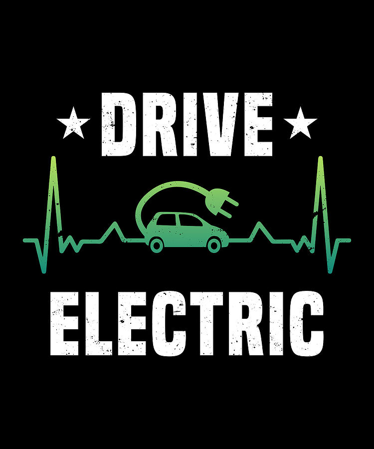 EV Car Gift Drive Electric Heartbeat Digital Art by Qwerty Designs | Pixels