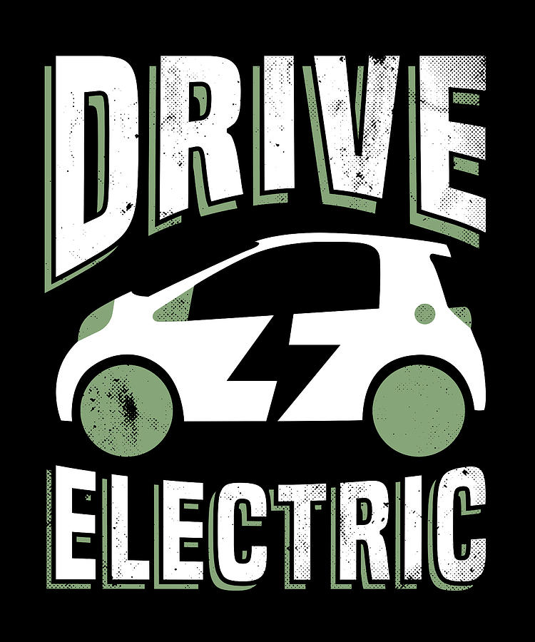 EV Vehicle Car Drive Electric Gift for Men Women Digital Art by P A