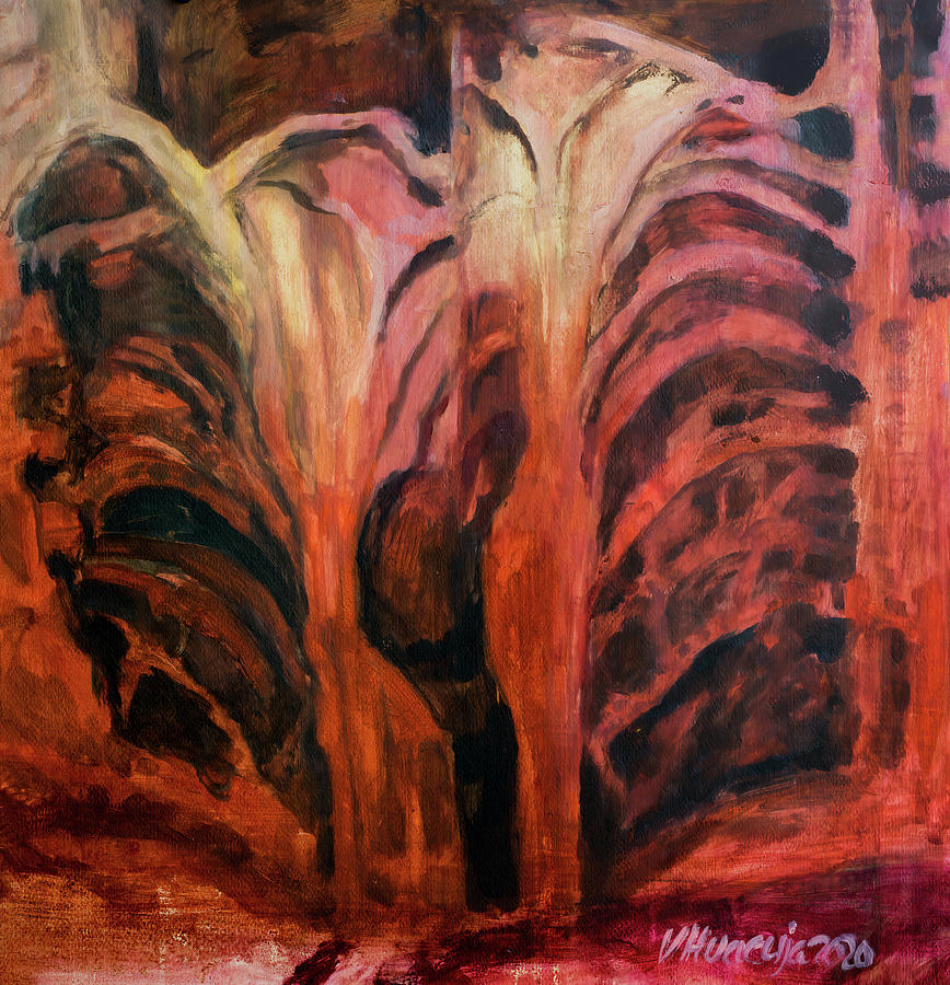 Evangelinas Diptych Painting by Veronica Huacuja