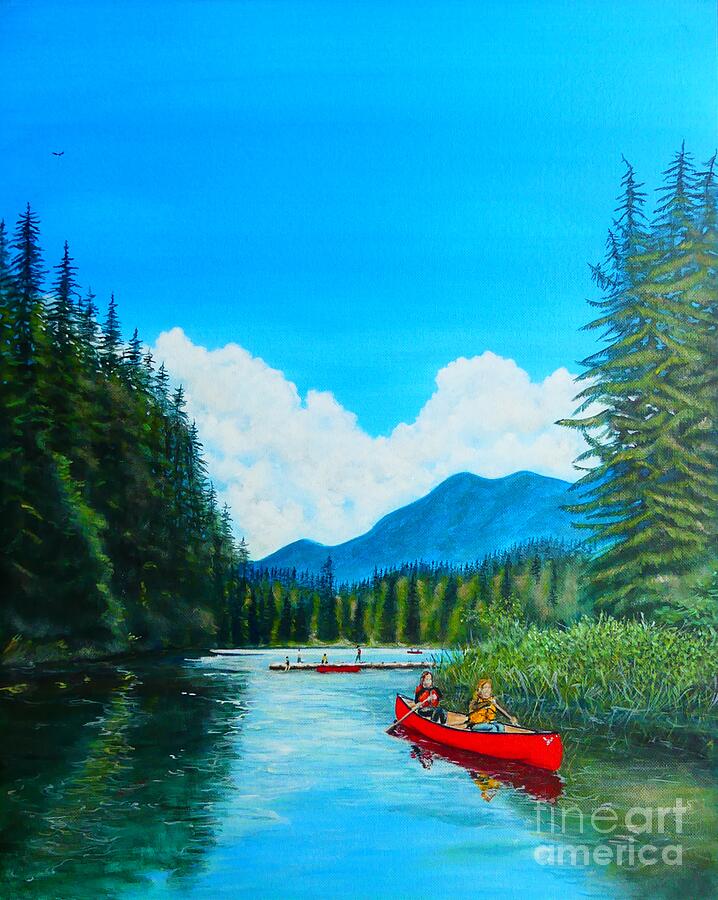 Evans Lake Painting by John Lyes