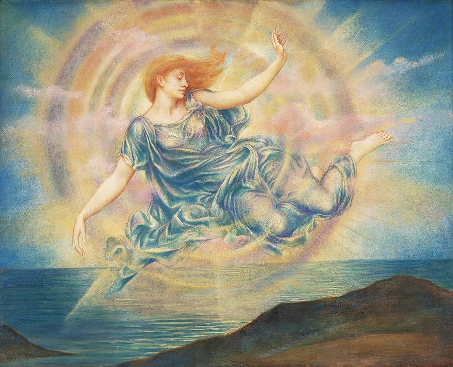 Evelyn De Morgan Evening Star over the Sea 1914 Painting by Evelyn De ...