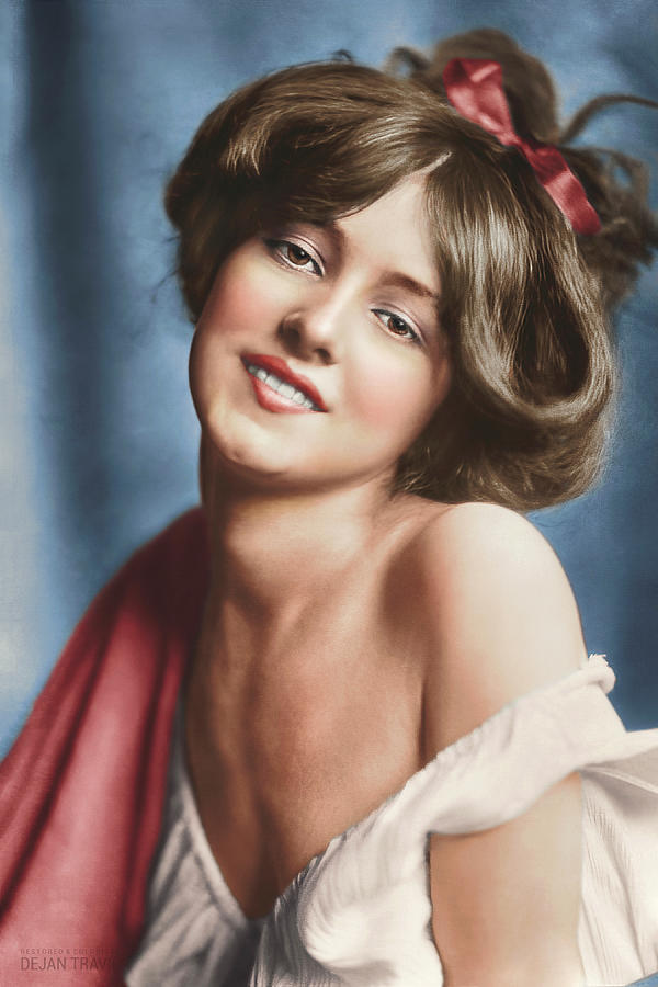 Evelyn Nesbit A Popular American Actress Chorus Girl And Artist Model Colorized Photo From