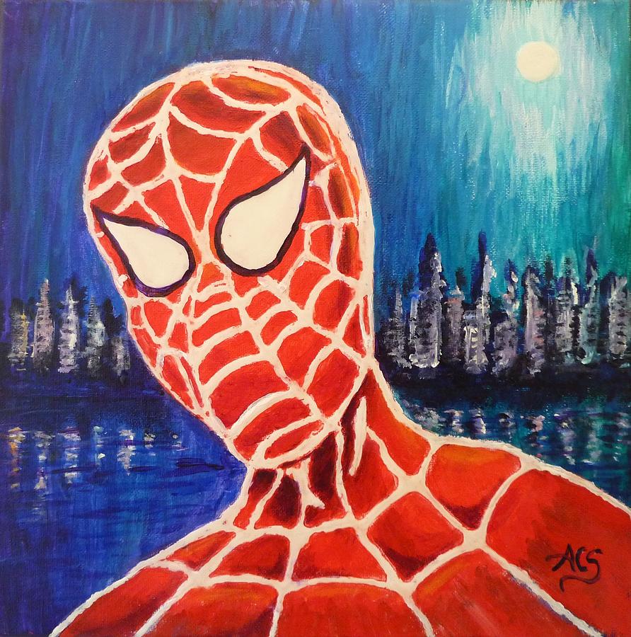 Even Spiders Wear Masks Painting by Amelie Simmons