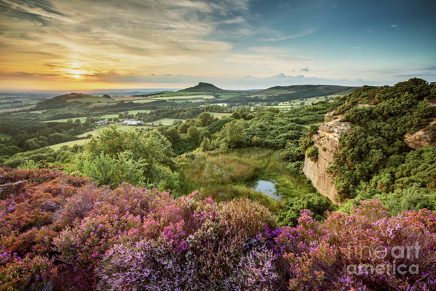 Evening at Cockshaw Hill, Roseberry Topping Photograph by Martin Williams