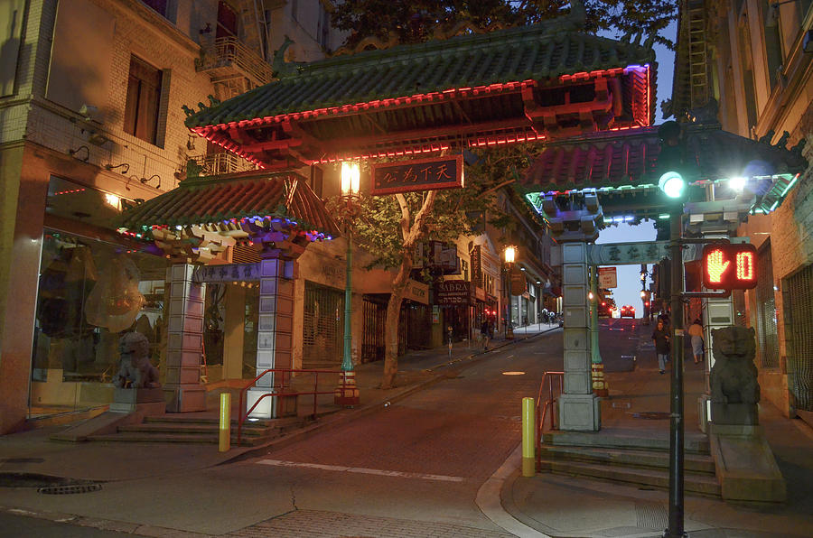 Evening at Dragon Gate Chinatown San Francisco Photograph by Shawn OBrien