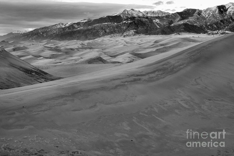 Evening At Great Sand Dunes NP Black And White Photograph by Adam Jewell