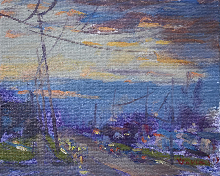 Evening at Niagara Falls Blv Painting by Ylli Haruni