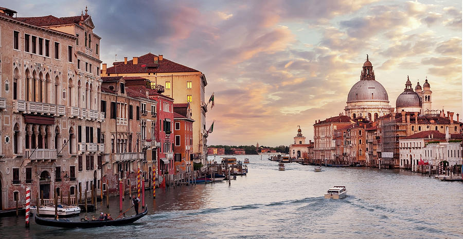 Boat Photograph - Evening at the Grand Canal - Venice by Barry O Carroll