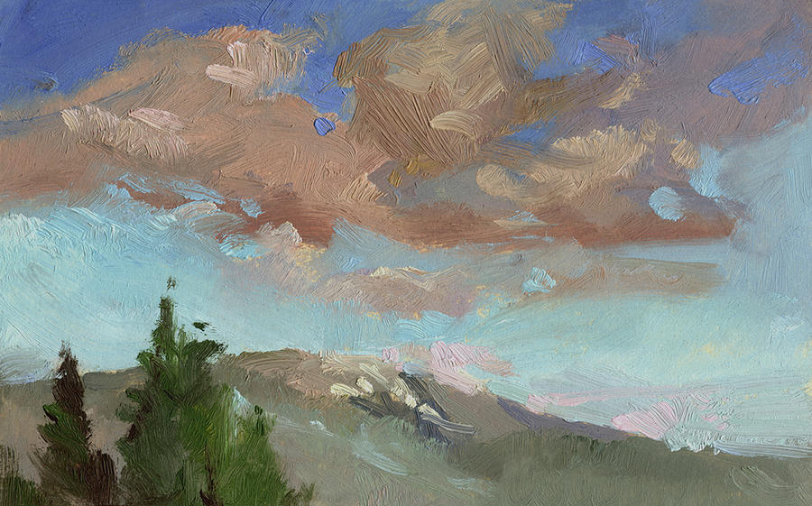 Evening Cloud Cover Painting by Elizabeth - Betty Jean Billups