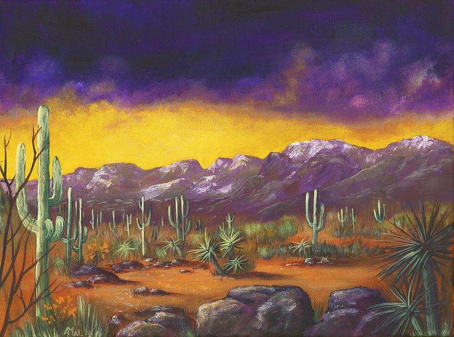 Evening Desert Painting by Anastasiya Malakhova