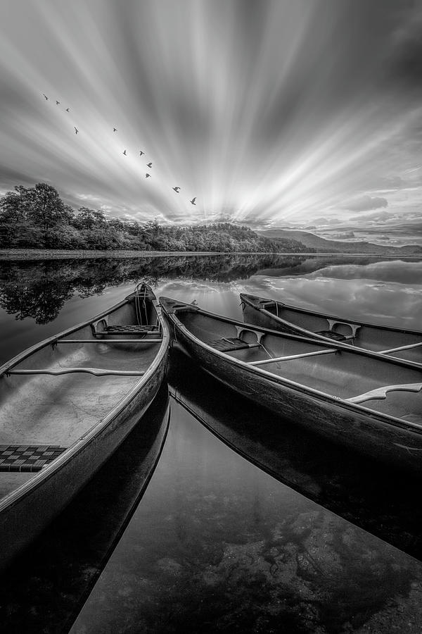 Evening Float in Black and White Photograph by Debra and Dave Vanderlaan