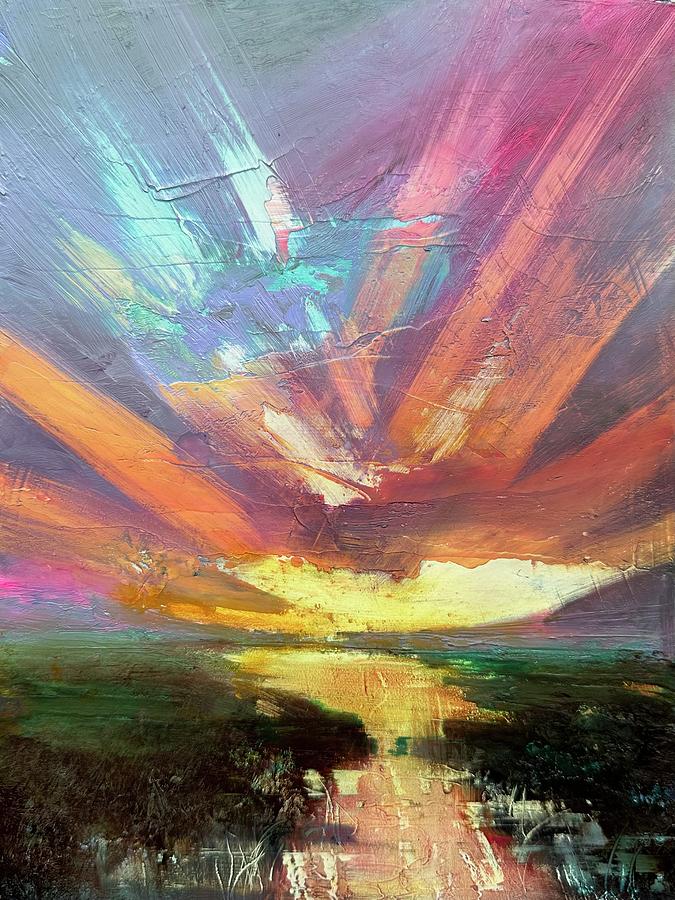 Sunset Painting - Evening Glow by Julia S Powell