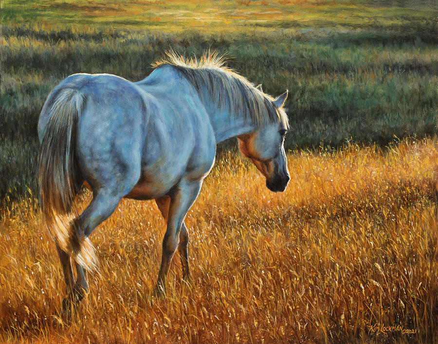 Horse Painting - Evening Glow by Kim Lockman