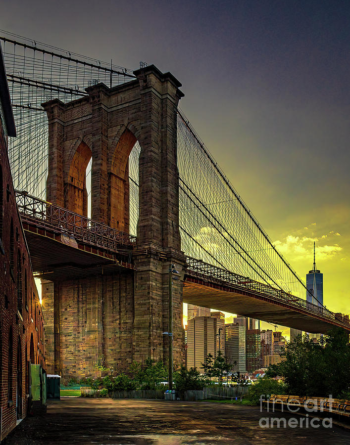Evening Glow Under the Brooklyn Bridge Photograph by Nick Zelinsky Jr