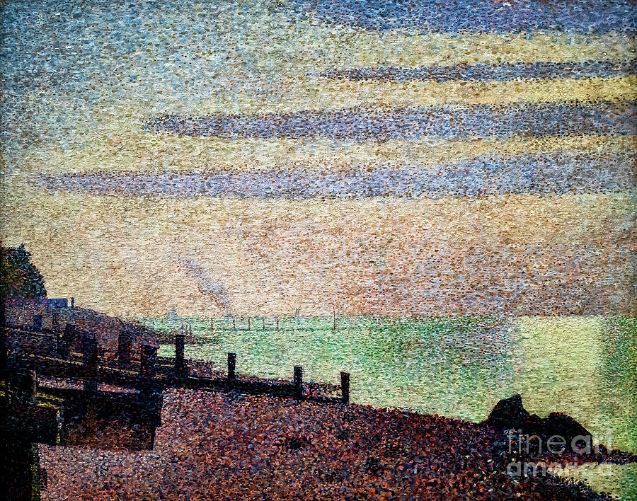 Evening Honfleur by Seurat Painting by Seurat