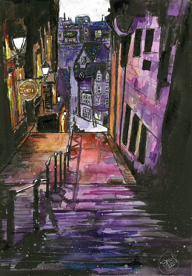 Evening in Edinburgh Painting by Eileen Backman
