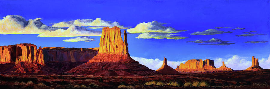 Evening in Monument Valley Painting by Timithy L Gordon