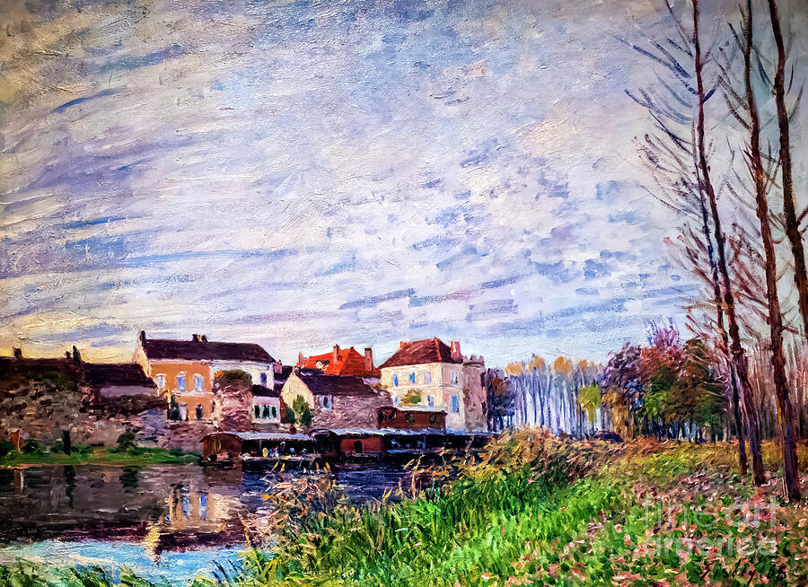 Evening in Moret, End of October by Alfred Sisley 1888 Painting by Alfred Sisley