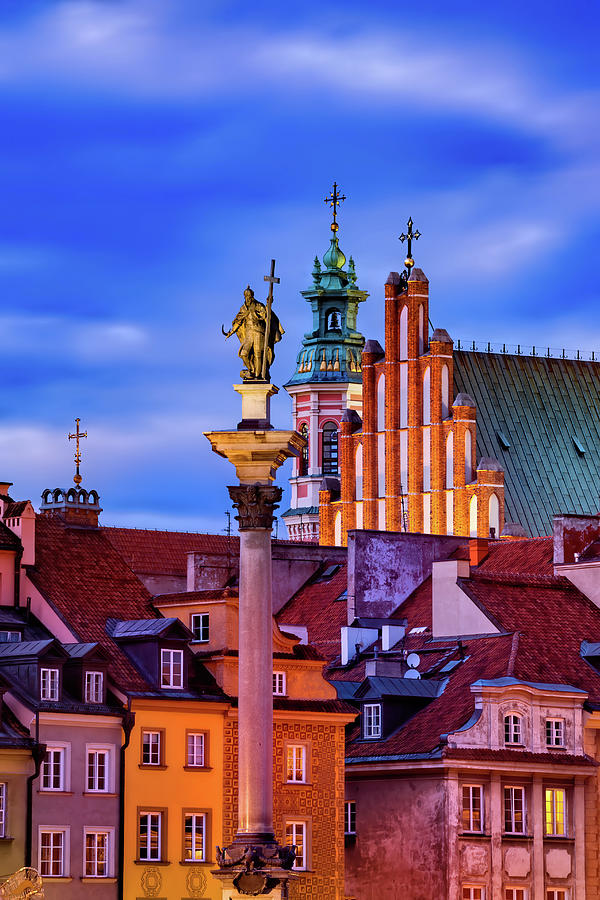 Evening in Old Town of Warsaw City in Poland Photograph by Artur Bogacki