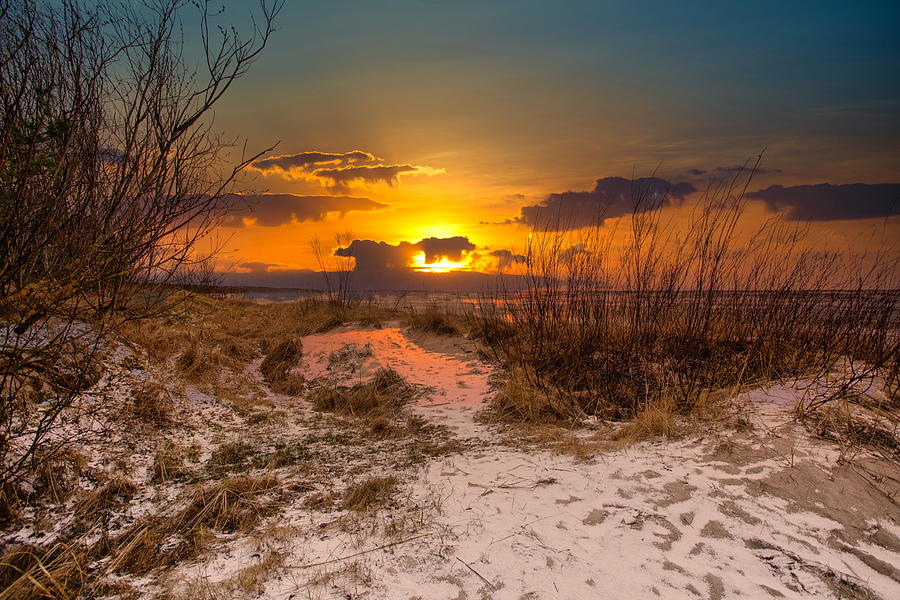 Sunset Light On The Beach In Jurmala Latvia  Photograph by Aleksandrs Drozdovs