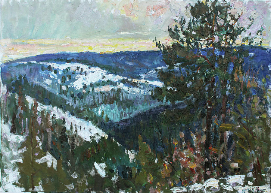 Evening in the mountains of Macedonia Painting by Juliya Zhukova