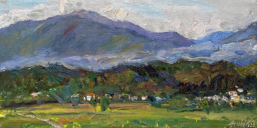Evening in the mountains of Pitsunda Painting by Juliya Zhukova