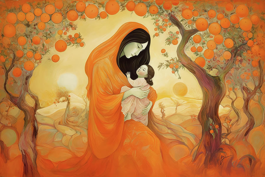 Evening in the Orange Grove Painting by Greg Collins