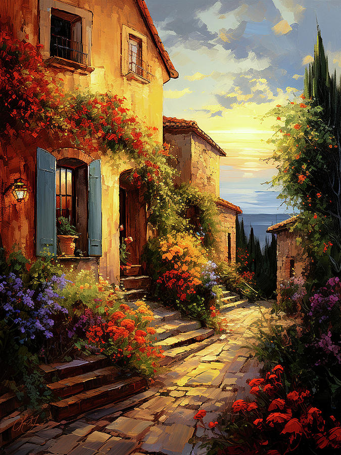 Evening in Tuscany Painting by Lori Grimmett