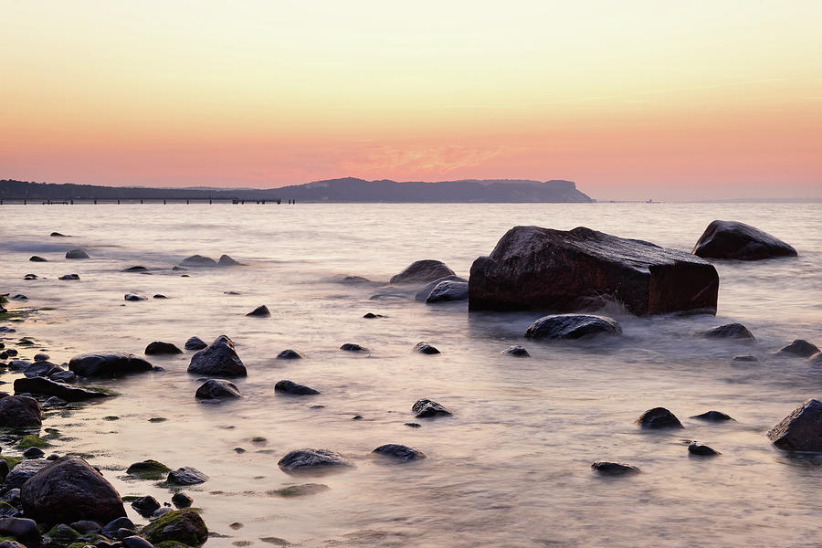 Stones Photograph - Evening light at the stone beach by Ralf Lehmann Stones Photograph - Evening light at the stone beach by Ralf Lehmann