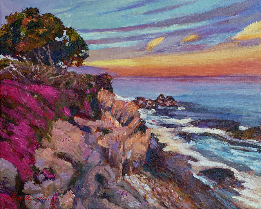 Evening Light Carmel Painting by David Lloyd Glover