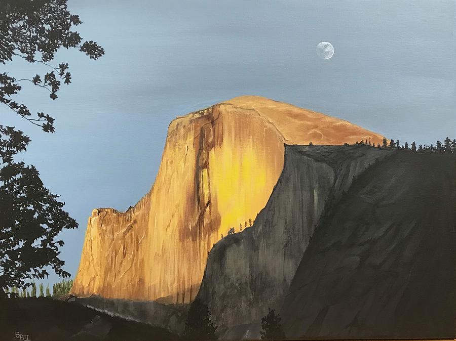 Half Dome Painting - Evening Light on Half Dome by Boots Quimby