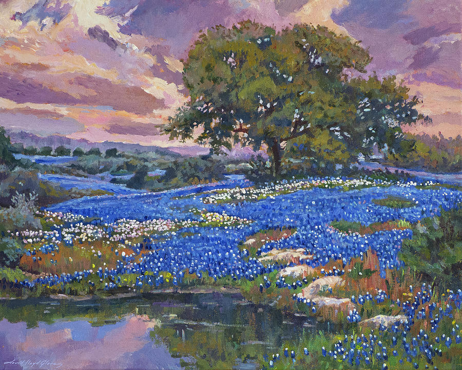 Evening Light Over Boerne Texas Painting by David Lloyd Glover