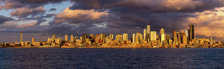 Evening Light Over Seattle Photograph by Ken Stanback