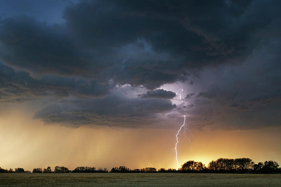 Evening Lightning Photograph by Dan Jurak