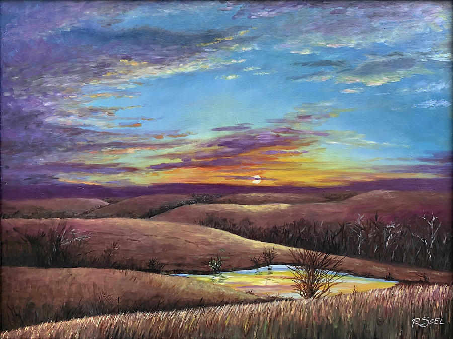 Evening Mood in the Flint Hills Painting by Rod Seel