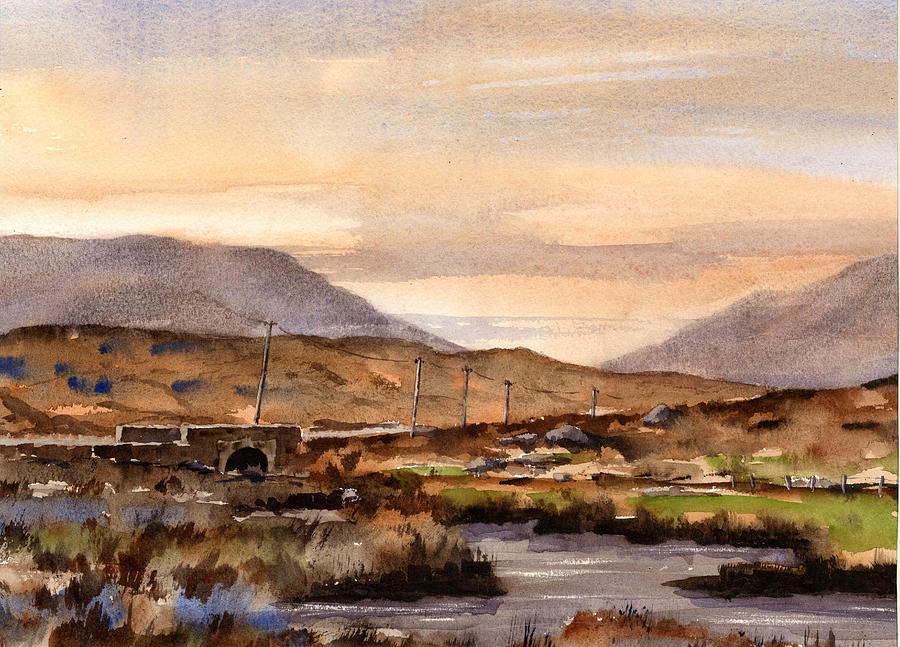 Evening on the MAAM valey Painting by Val Byrne