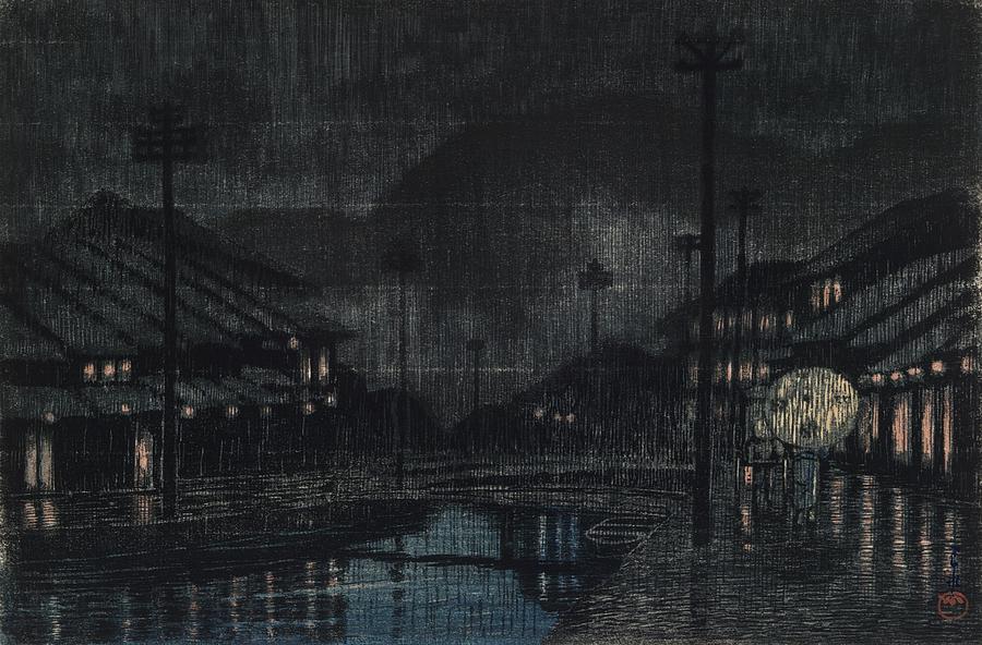 Evening Rain In Tajima Kinosaki 1924 Kawase Hasui Japanese 1883-1957 Painting