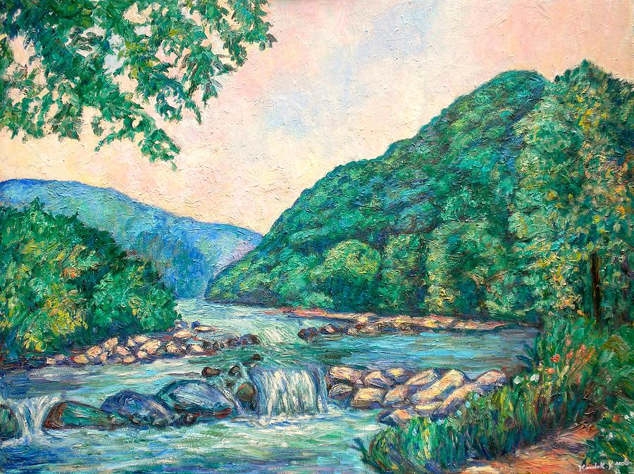 Evening River Scene Painting by Kendall Kessler