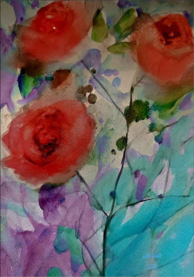 Evening Rose Bloom Painting